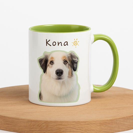 15oz Custom Pet Mug with custom text and pet illustration