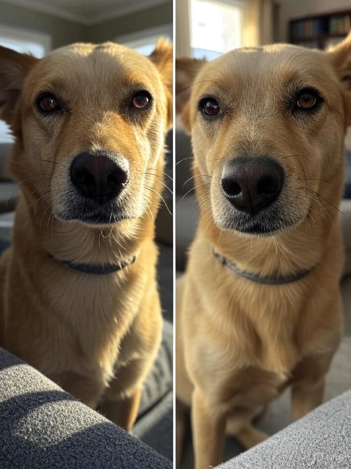 Owner applying My Cuteness Pet Tear Stain to clean tear stains on a poodle
